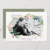 Blütenblütenhochzeit speichern Sie die Dattelkarte Dankeskarte (Vorne/Hinten)