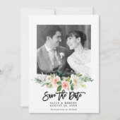 Blütenblütenhochzeit speichern Sie die Dattelkarte Dankeskarte (Vorderseite)