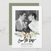 Blütenblütenhochzeit speichern Sie die Dattelkarte Dankeskarte (Vorne/Hinten)