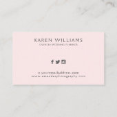 Blütenblütenmonogramm der weißen Lilie auf Pink Visitenkarte (Rückseite)