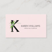 Blütenblütenmonogramm der weißen Lilie auf Pink Visitenkarte (Vorderseite)