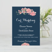 Blütenblütenpenkonzerte Hochzeit Einladung (Stehend Vorderseite)