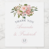 Blütenblütenrot Rosen Hochzeit Weinetikett (Einzelnes Label)