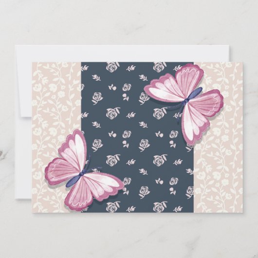 Blütenblütenschmetterling Geburtstagsparty (Rückseite)