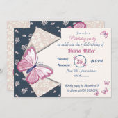 Blütenblütenschmetterling Geburtstagsparty (Vorne/Hinten)