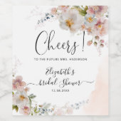 Blütenblütensiegel Brautparty Weinetikett (Einzelnes Label)