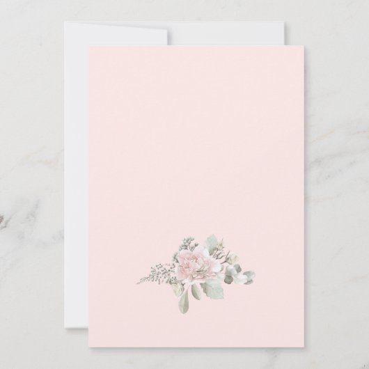 Blütenblütenstaubige Rose Boho schicke Hochzeit re Save The Date (Rückseite)