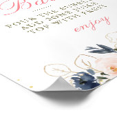 Blütenblütenzeichen Mimosa Brautparty Bar Poster (Ecke)