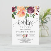 Blütenborange Polterabend lädt ein Einladung (Stehend Vorderseite)