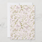 Blütenbraun-Babydusche (Lila) Einladung (Rückseite)