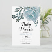 Blütenbraun-Blütendusche Einladung (Stehend Vorderseite)