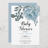 Blütenbraun-Blütendusche Einladung (Vorne/Hinten)