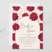 Blütenbraun in Rose und Brautparty mit goldenem Bl Einladung (Vorderseite)