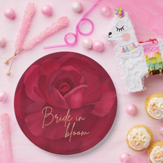 Blütenbraun in Rose und Brautparty mit goldenem Bl Pappteller (Party)