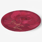 Blütenbraun in Rose und Brautparty mit goldenem Bl Pappteller (Schrägansicht)