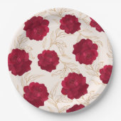 Blütenbraun in Rose und Brautparty mit goldenem Bl Pappteller (Vorderseite)