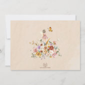 Blütenbraun-Märchenprinzessin 4. Geburtstags-Foto Einladung (Rückseite)