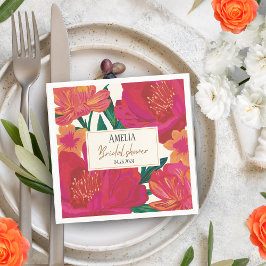 Blütenbraun mit blühendem Brautparty Tischdekor Serviette