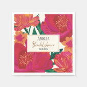 Blütenbraun mit blühendem Brautparty Tischdekor Serviette (Vorderseite)