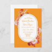 Blütenbraun-orange-schicke Hochzeit Einladung (Vorne/Hinten)