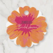 Blütenbraun Rosa blühendes Brautparty Geschenkanhänger (Rückseite)