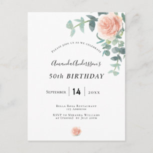 Blütenbraun Rose Weißes Grün Postkarte