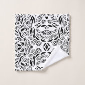 Blütenbraun, schwarz und weiß  badhandtuch set (Waschlappen)