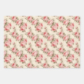 Blütenbraun-Shabby Chic Rosen Geschenkpapier Set (Vorderseite)