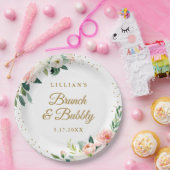 Blütenbrunch mit Goldblüte Pappteller (Party)