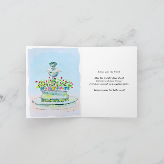 Blütenbrunnen und Niedliche Wasserfarben machen si Karte (Innenseite)