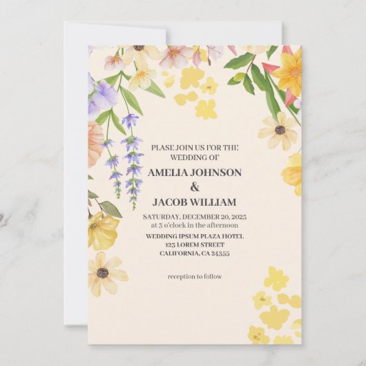 Blütenbutter-Frühjahrsszenario Einladung (Vorderseite)