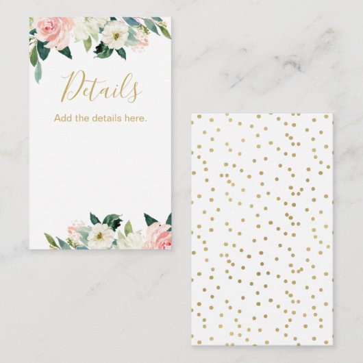 Blütendarm Brautparty Beilage Visitenkarte (Vorne/Hinten)