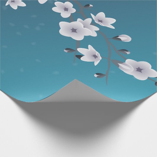 Blütendarmblauer Kirschblütenblüten Geschenkpapier (Ecke)