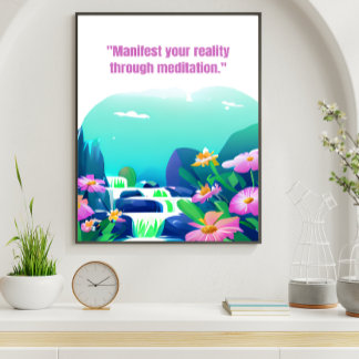 Blütendarstellung durch Meditation Poster