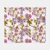 Blutende Kirschblütenmuster  Fleecedecke (Vorderseite (Horizontal))