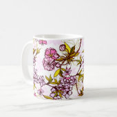 Blutende Kirschblütenmuster Kaffeetasse (Vorderseite Links)