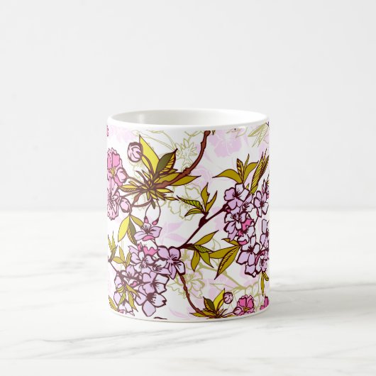 Blutende Kirschblütenmuster Kaffeetasse (Mittel)