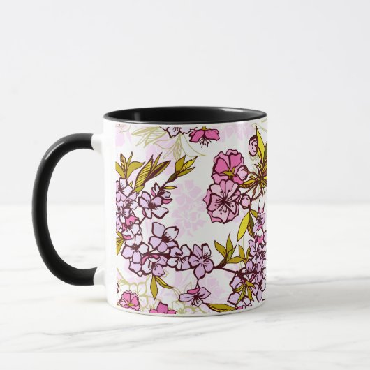Blutende Kirschblütenmuster Tasse (Links)