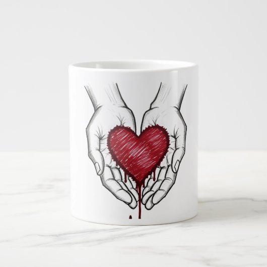 Blutendes Herz Ästhetik Tasse (Vorderseite)