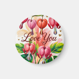 Blutendes Herz Florale Illustration mit Liebe dich Magnet