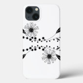 Blütendesign in Schwarz und Weiß Case-Mate iPhone Hülle (Rückseite)
