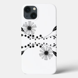 Blütendesign in Schwarz und Weiß Case-Mate iPhone Hülle