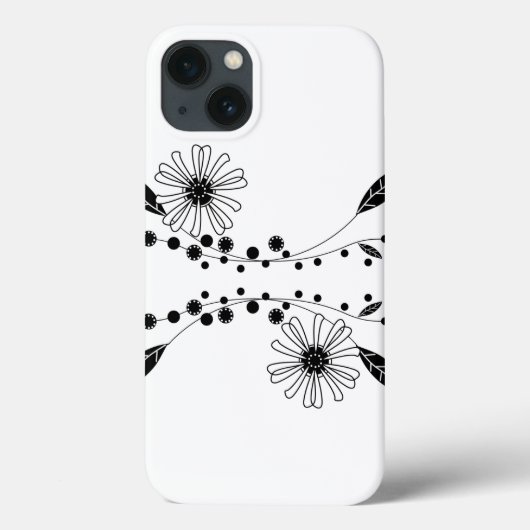 Blütendesign in Schwarz und Weiß Case-Mate iPhone Hülle (Rückseite)