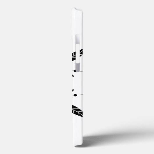 Blütendesign in Schwarz und Weiß Case-Mate iPhone Hülle (Rückseite / Links)