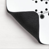 Blütendesign in Schwarz und Weiß Mousepad (Ecke)