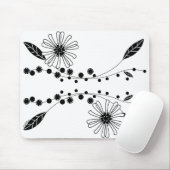 Blütendesign in Schwarz und Weiß Mousepad (Mit Mouse)
