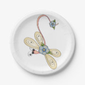 Blütendragonfly Pappteller (Vorderseite)
