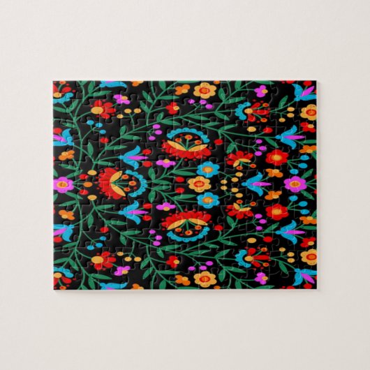 Blütendruckerei in hellen Farben Puzzle (Horizontal)