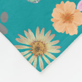 Blütenduft und Kaninchen blau Fleecedecke (Ecke)