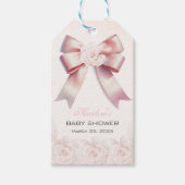 Blütendusche aus Pink Bow Geschenkanhänger (Vorderseite)